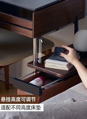 梳妆台床SED实一柜体木岩板大小户型带锁头多功能可调节北美黑胡