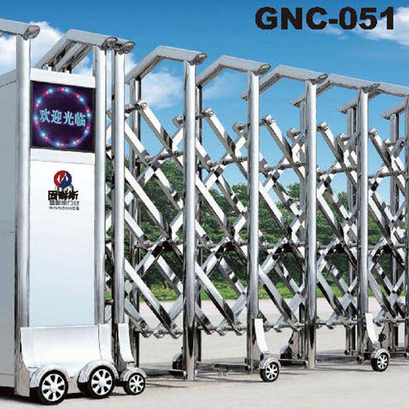 不锈钢厂电动伸221缩大门工动地收缩自门幼儿园学校工小无轨推拉