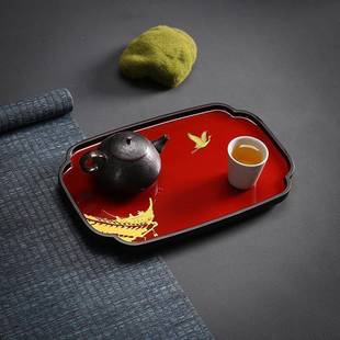 中式干泡盘高档奉国风创壶承新宫茶011-壶承喜庆家用实木小殿茶盘