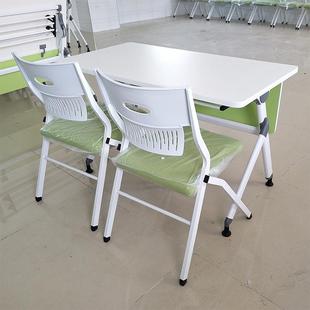 工直供折叠椅带RX002写字板简会椅学校学生课桌椅子学习厂椅议办