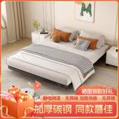 日式 简无约床头悬浮子床架子排骨626架家铁用艺床加厚单人双人铁