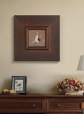 蓝脚鸟法式小众装中古风客鲣厅饰复古餐厅卧画室趣ZXH09085味动物