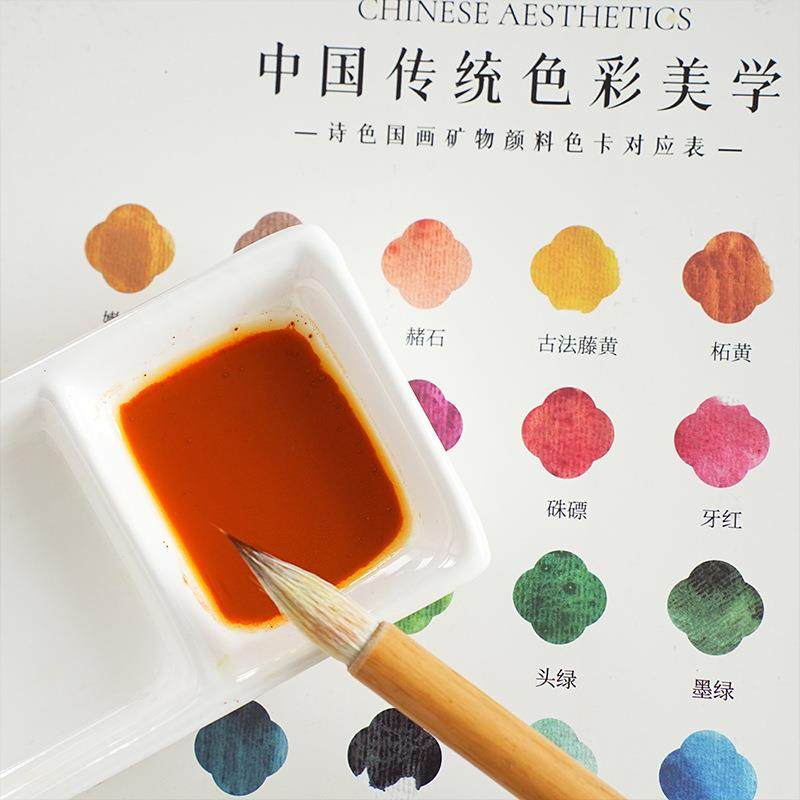 中国画矿物颜料东方美学994唐卡壁2画颜颜料4色小瓶笔画料工套装