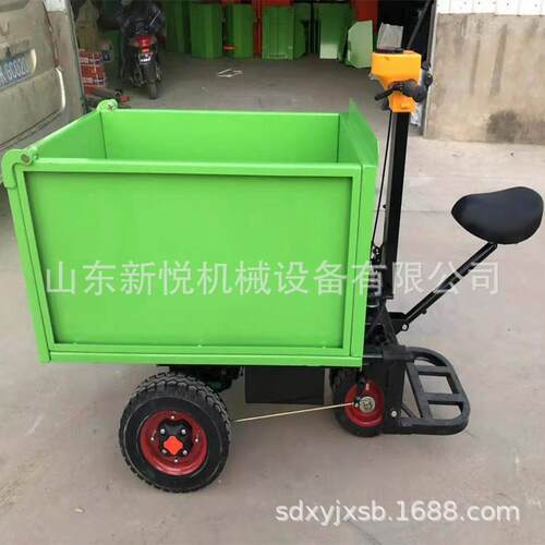 小型车动电翻斗车建筑程XY-fd用工电动灰斗工地三轮车