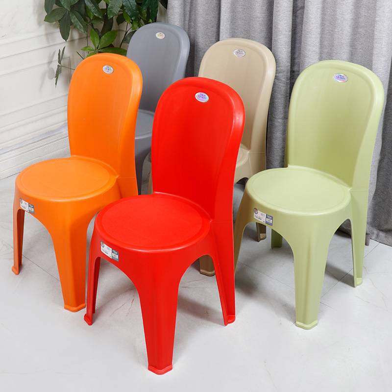 跨境特厚椅子35cm高塑料靠背椅加厚成人凳子靠背矮凳客厅茶几板凳