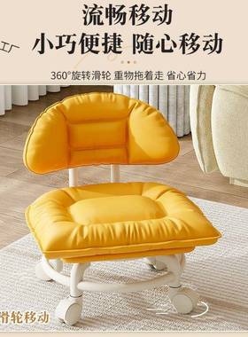 水摆件万ITR向轮凳小凳家子用流滑轮矮多功能可美缝流水摆件凳子