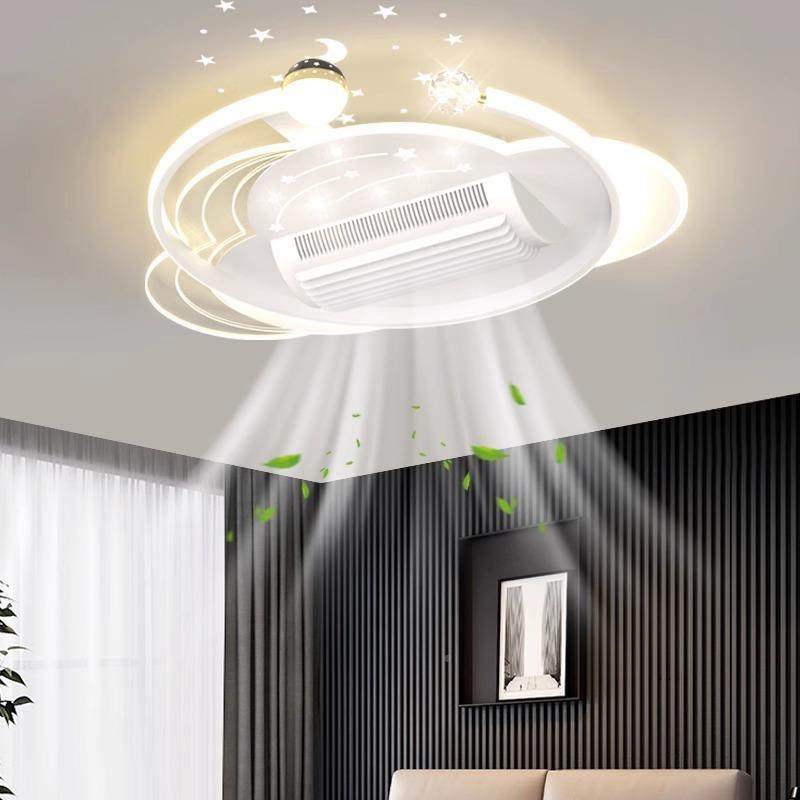 新款创意顶客279厅无叶风扇吸顶现隐代简约全光谱灯护眼形吸风扇