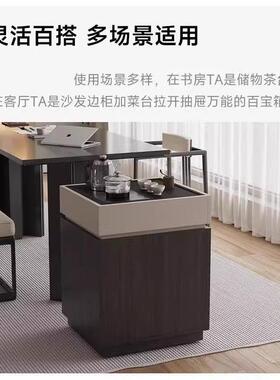 意式REQ极简移动茶柜烧水一体几置物架家用客水厅沙发边壶侧边柜