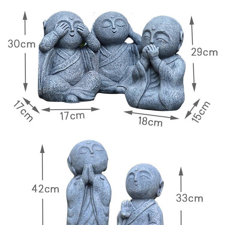 晓院花园小和尚摆件户外庭院沙弥工艺品流水景观装饰佛系禅意布置