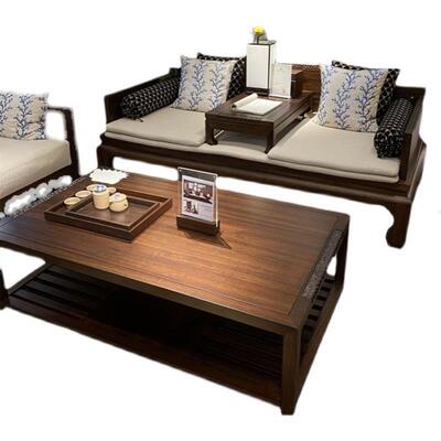 新中贵77133式黑檀木实木沙发雕花妃组合墅中国风全榻屋别家具