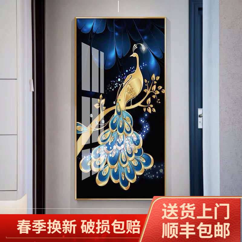 入户玄关装饰画走廊过道框画餐厅沙发背景晶瓷镶钻挂画装饰墙画