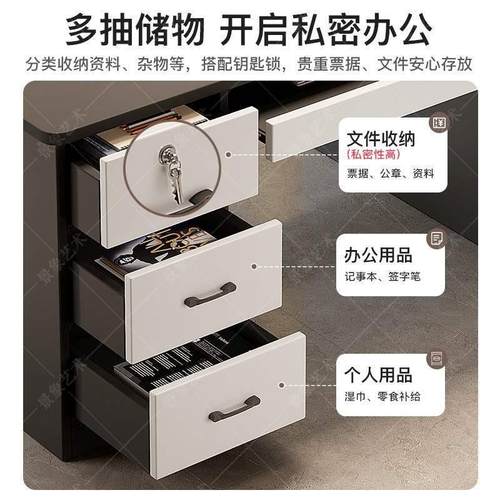 电脑桌台家用现式学代室简约卧学生A15S深灰习写字书桌带抽屉办公