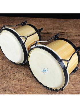 邦戈鼓手器鼓非洲鼓BONGO鼓奥鼓夫乐早教中心RNW乐尔器邦戈6+7寸