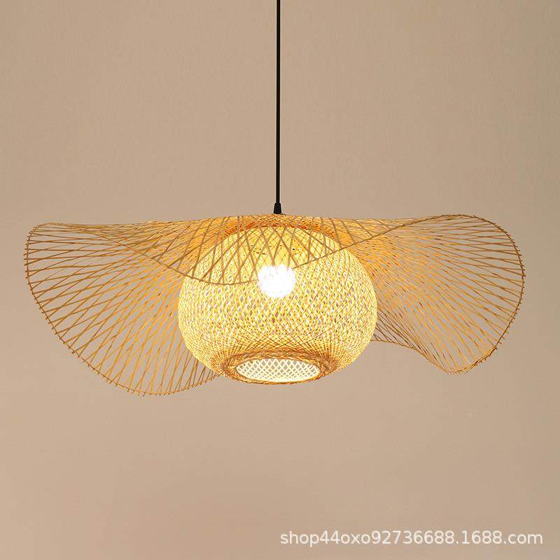 中式餐厅竹吊灯茶室大艺厅藤编编草帽吊灯饭古店复藤斗827笠茅草,家装灯饰光源,智能吊灯,淘宝优惠券,粉丝福利购,淘宝优惠卷