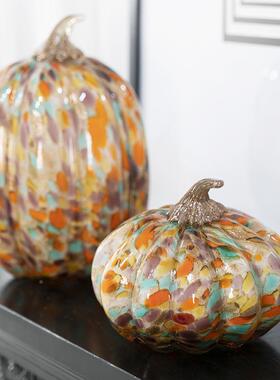 柏梵轻琉奢创摆意桌面QXE璃摆件酒柜客厅电家视柜小南瓜件居