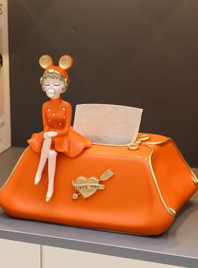 可爱意泡泡创女孩纸巾盒面玄关钥匙收纳件摆桌客厅酒柜家KF8159居