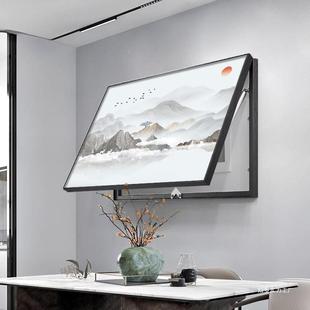 免新式山水画电表装饰箱画打AL101924孔配电箱盖板遮挡中电闸盒总