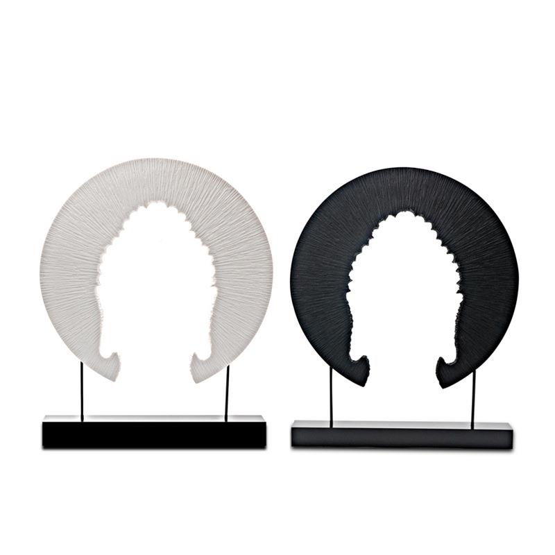 新中式圆板形厅F8757M8M屏风玉璧摆件现代样间酒办公室书房客店玄