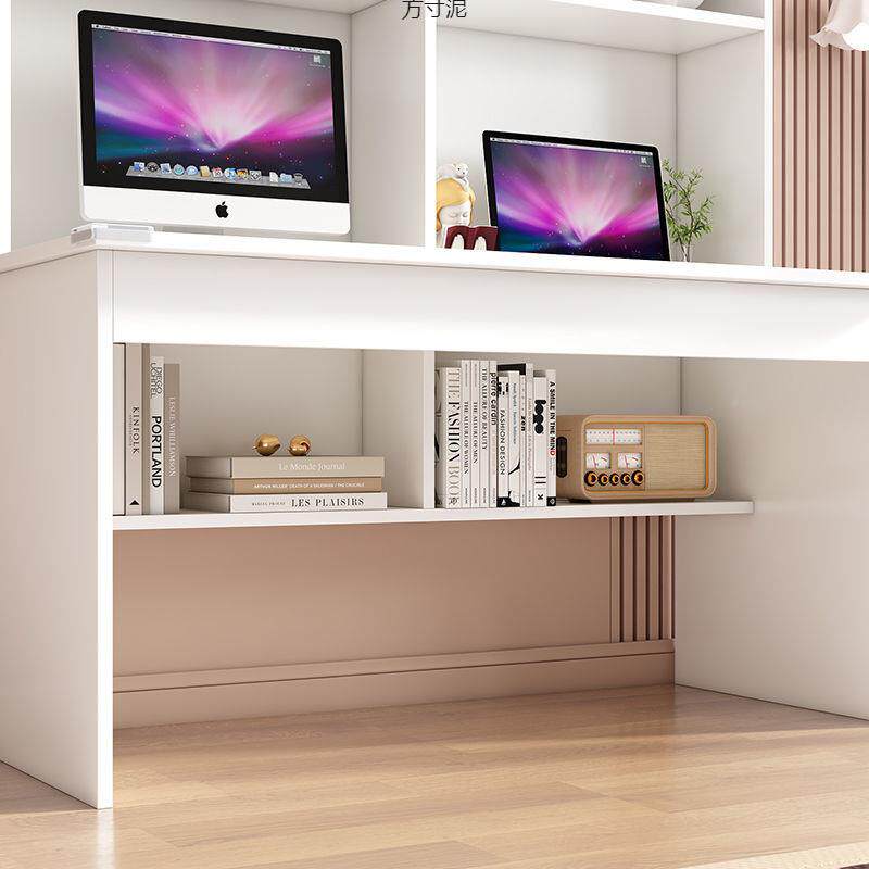 实木电脑桌室家用桌书架一体现书柜写字简约见详情代卧书学生学习