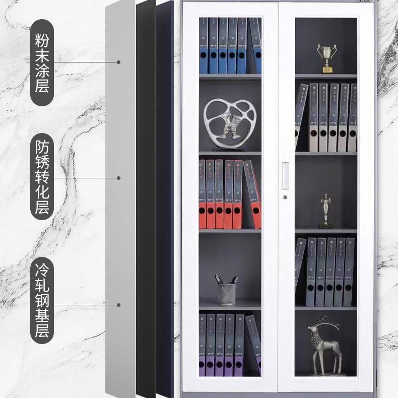 钢制柜铁皮更衣柜车间员工储物柜健身房柜带隔板衣橱办公柜文件柜