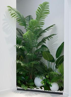 仿真绿植造景橱窗公阳台布置办室楼梯装下饰室内假景观植物造景
