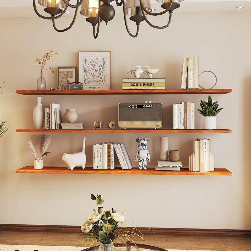 品原木BJ009层板厨房墙面一新字板实木墙上置物架搁收纳架壁架板