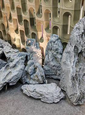 景观英石头青灰色泡真沫假石头仿德石工艺酒MLST660店园林工程龙