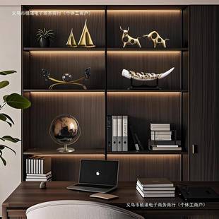 办公室摆面件现代轻奢客厅装 饰品家酒柜电视居柜样F97J75S9摆板间