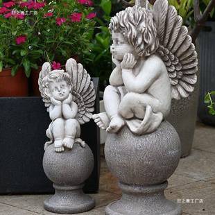 花园饰件欧式 物雕塑T7274694园林别墅庭院露台 天使摆户外可爱人装