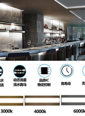 流水追光单色灯4v28351礼26灯跑马家装吊顶2婚装饰自粘柔性线带条