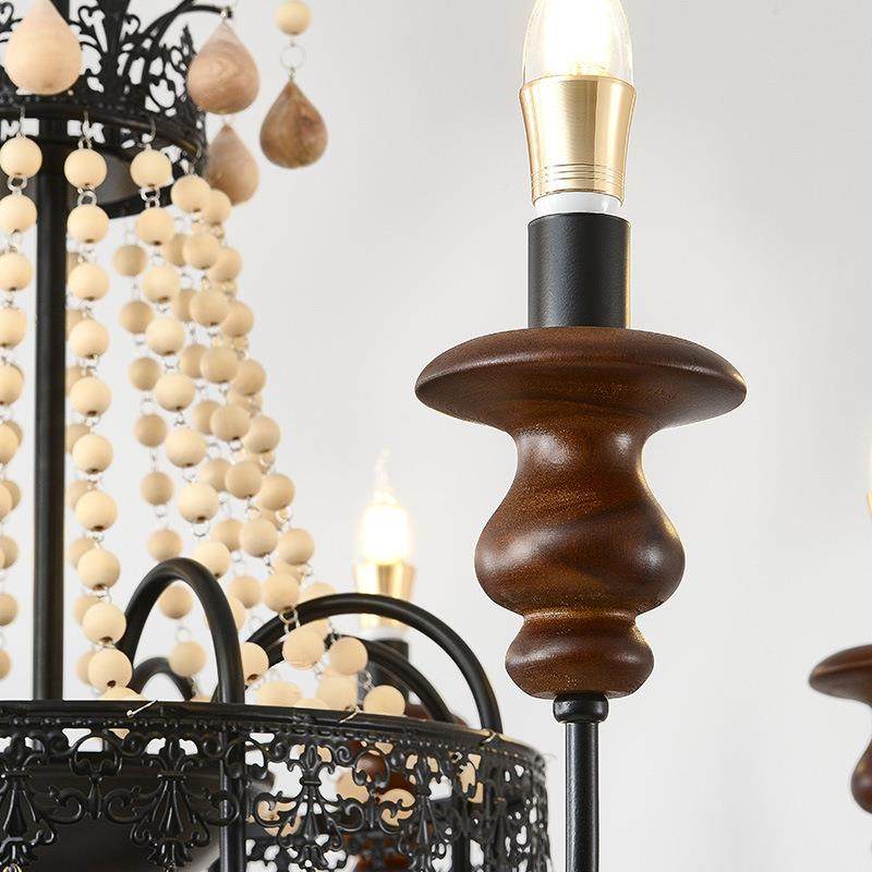法式复古吊灯漫珍卧室灯美式珠古客复厅吊灯中45古风黑色蜡烛吊浪,家装灯饰光源,智能吊灯,淘宝优惠券,粉丝福利购,淘宝优惠卷