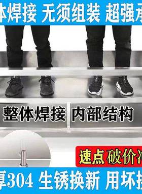 锈整体接04特厚工作HJP台不钢厨房家用橱柜焊操作台酒店放碗拉3门