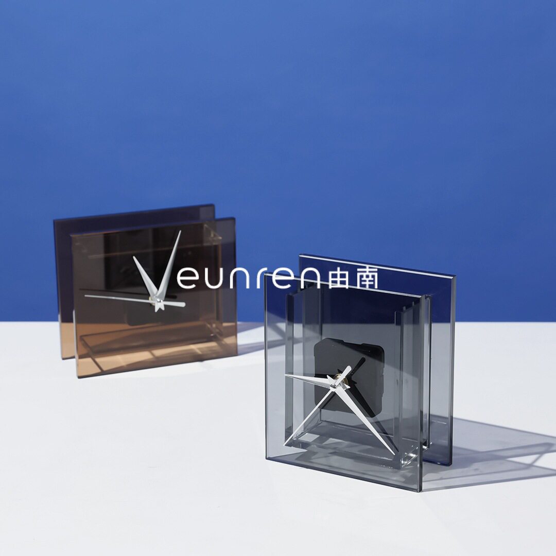 现代简约轻奢创意时钟摆件售楼处办公室家居客厅桌面创意钟表装饰