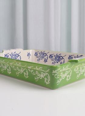 创意陶耳瓷双方烤盘形餐具家用WVL房烘焙烤盘大容量餐厅烤箱烤厨