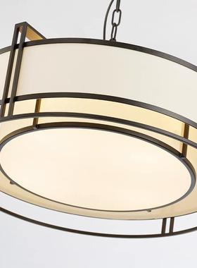 品现代新中式F766879J艺古典设室新计铁圆盘客厅卧餐厅工装布艺灯