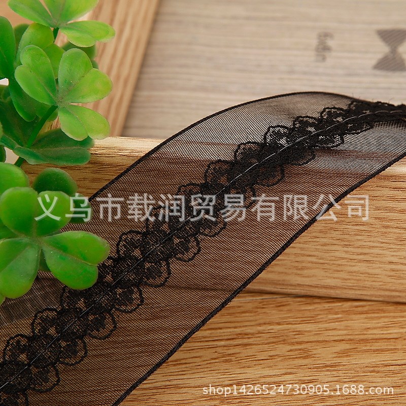 织带蕾丝花纹雪纱带手工发饰diy材料包装服装礼帽鱼线丝带