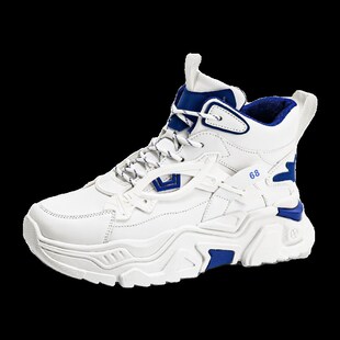 男鞋2024新款小白鞋内增高12cm10高帮板鞋厚底男士休闲运动老爹鞋