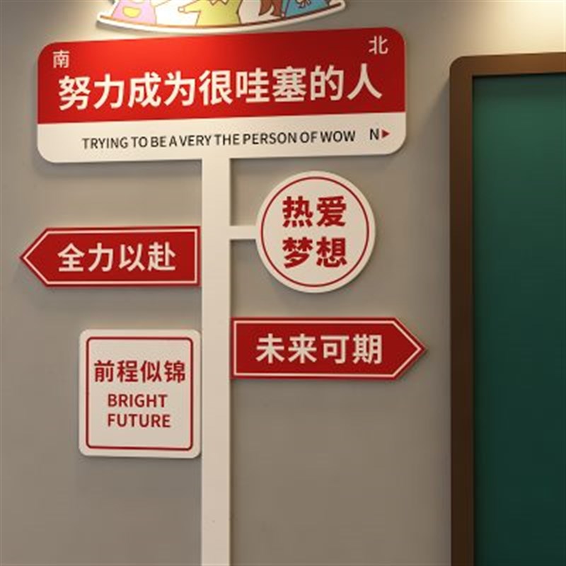 路牌办公室励志墙贴纸学校班级教室墙面装饰立体贴画高三激励标语
