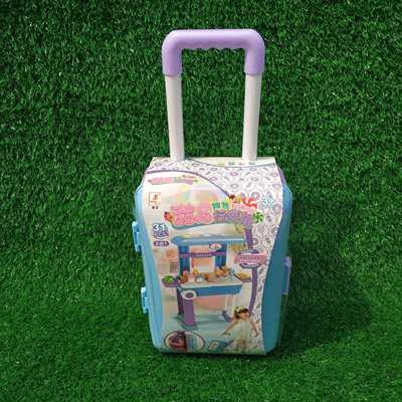 新儿童拉杆行李箱餐具医具甜品车套装模型女孩男孩过家家玩具礼物