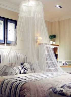 厂圆顶悬吊式天花板吸顶蚊帐公主风挂式15182m米床幔纹账双人家用