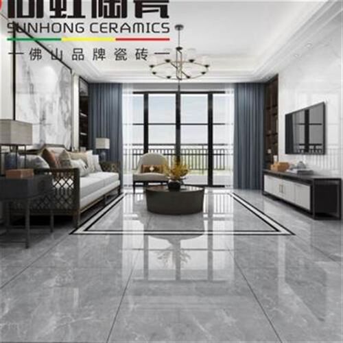 尚虹陶瓷 通体大理石瓷砖800X800客厅全瓷地砖卧室灰色耐磨地板砖