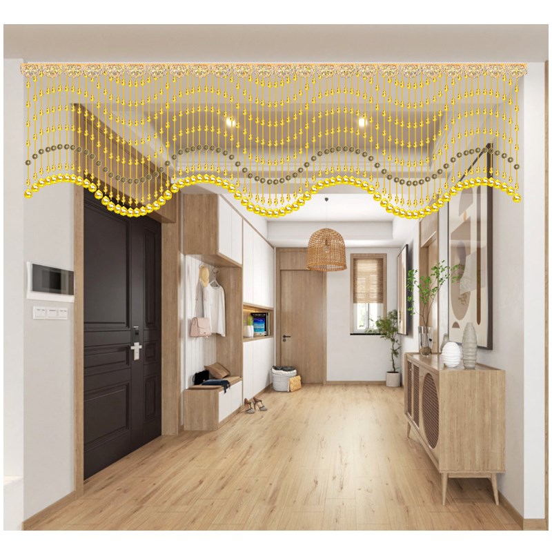 葫芦门帘水晶珠帘隔断过道餐厅阳台玄关客厅网红厕所免打孔挂帘子