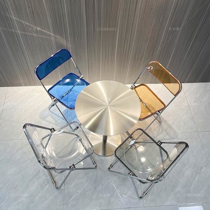 网红奶茶店咖啡厅圆形吧台桌透明亚克力椅不锈钢工业风实心小圆桌,住宅家具,不锈钢/PVC餐桌,淘宝优惠券,粉丝福利购,淘宝优惠卷