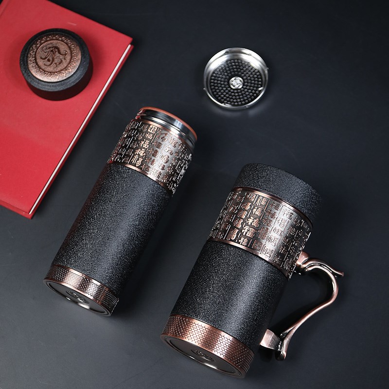 紫砂保温杯父亲节送爸爸妈妈高档茶杯送退休纪念水杯定制LOGO刻字