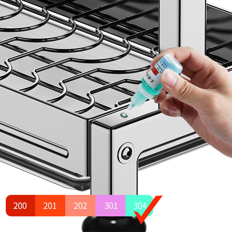 304不锈钢厨房碗架沥水架碗碟置物架家用多功能放碗盘碗筷收纳架