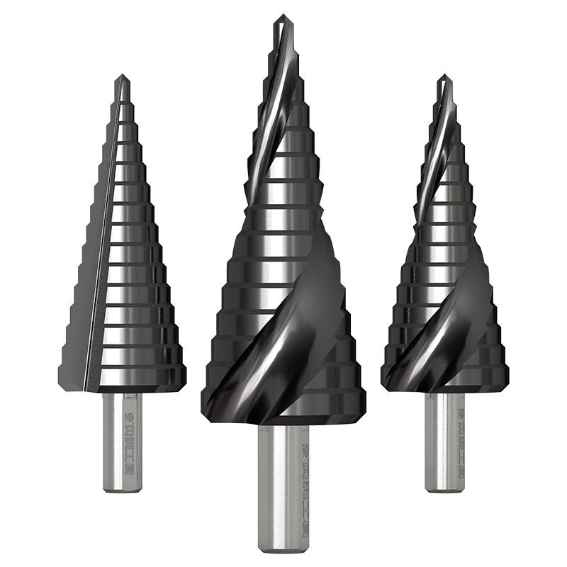 宝塔钻头含钴工业级TiAlN不y锈钢扩孔钻梯形钻头阶梯钻头台阶钻头