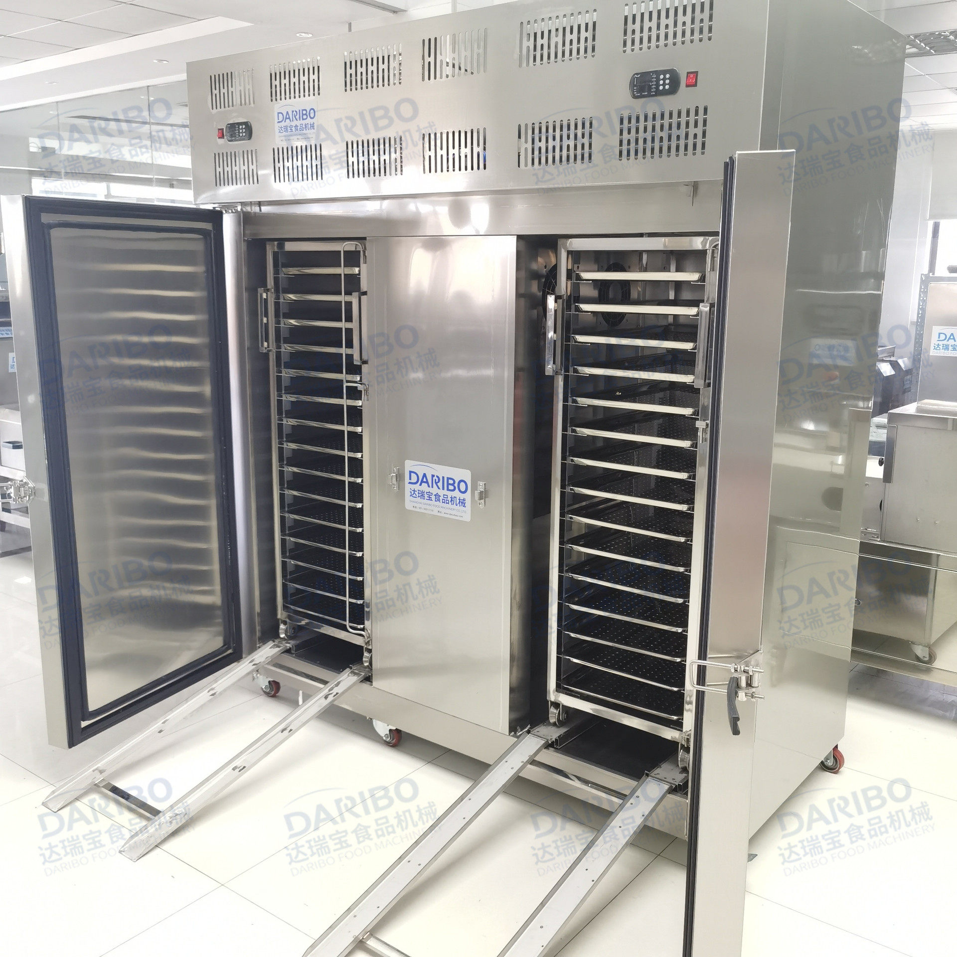 l大型30盘推车式蔬菜水饺速冻机-45风冷式速冻柜包子急速冷冻机