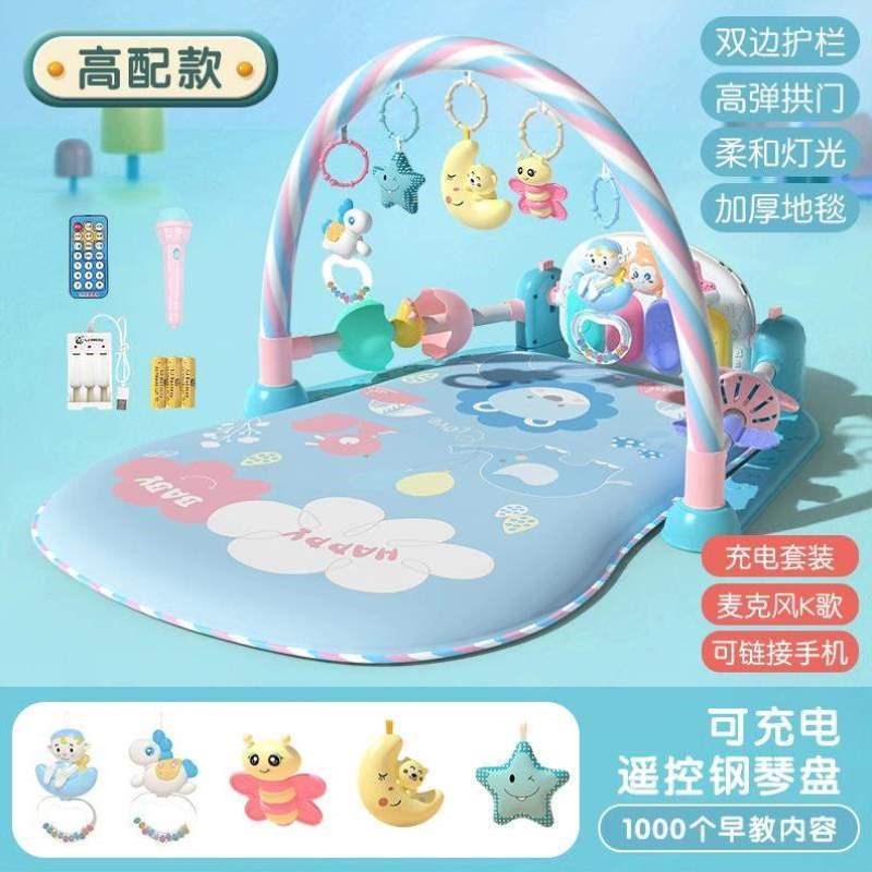 新生儿03床上宝宝两个音乐月一摇铃床头玩具婴儿床12月0岁铃-小孩