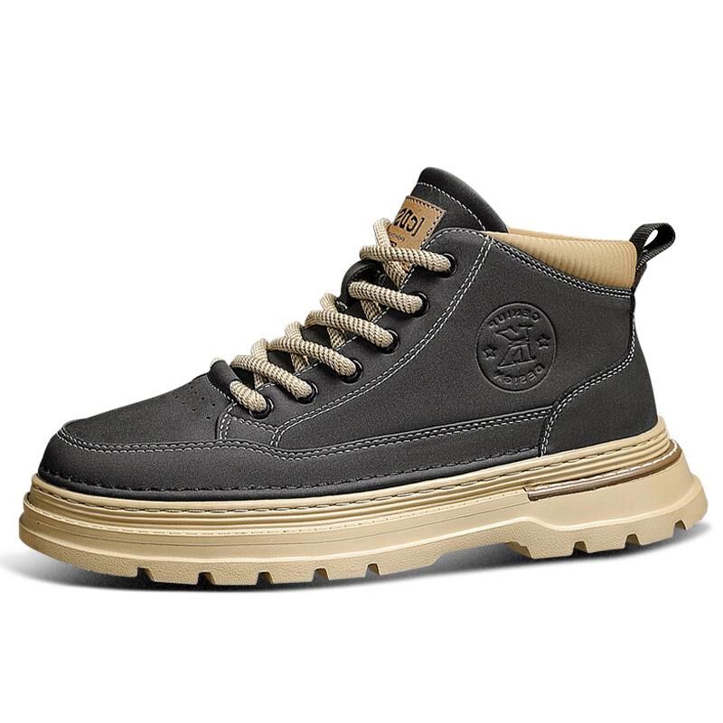 特大码男鞋冬季新款45加厚高帮46工装男板鞋47加大加宽靴子48棉鞋