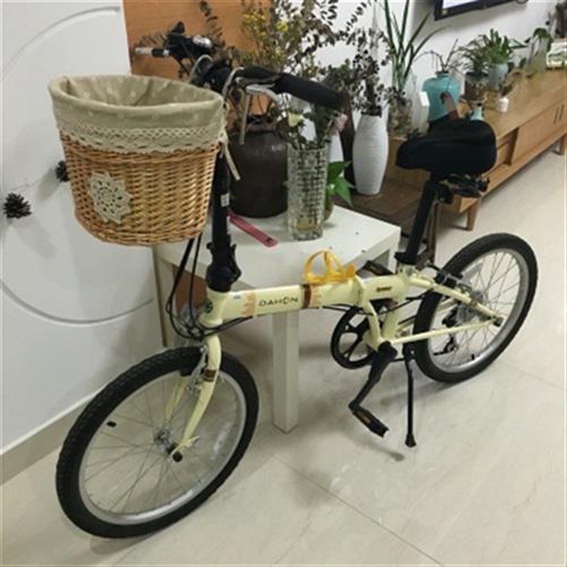 新款文艺麻布内衬自行车篮子折叠自行车车筐单车车篮车篓电动车车